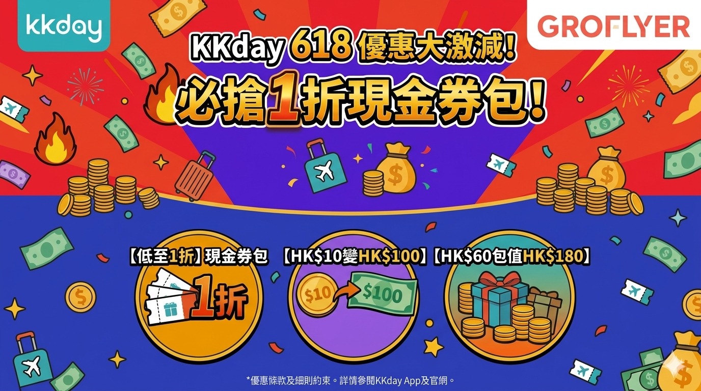 【2026年618優惠】KKday 618預熱狂歡「1折神券包」搶購攻略