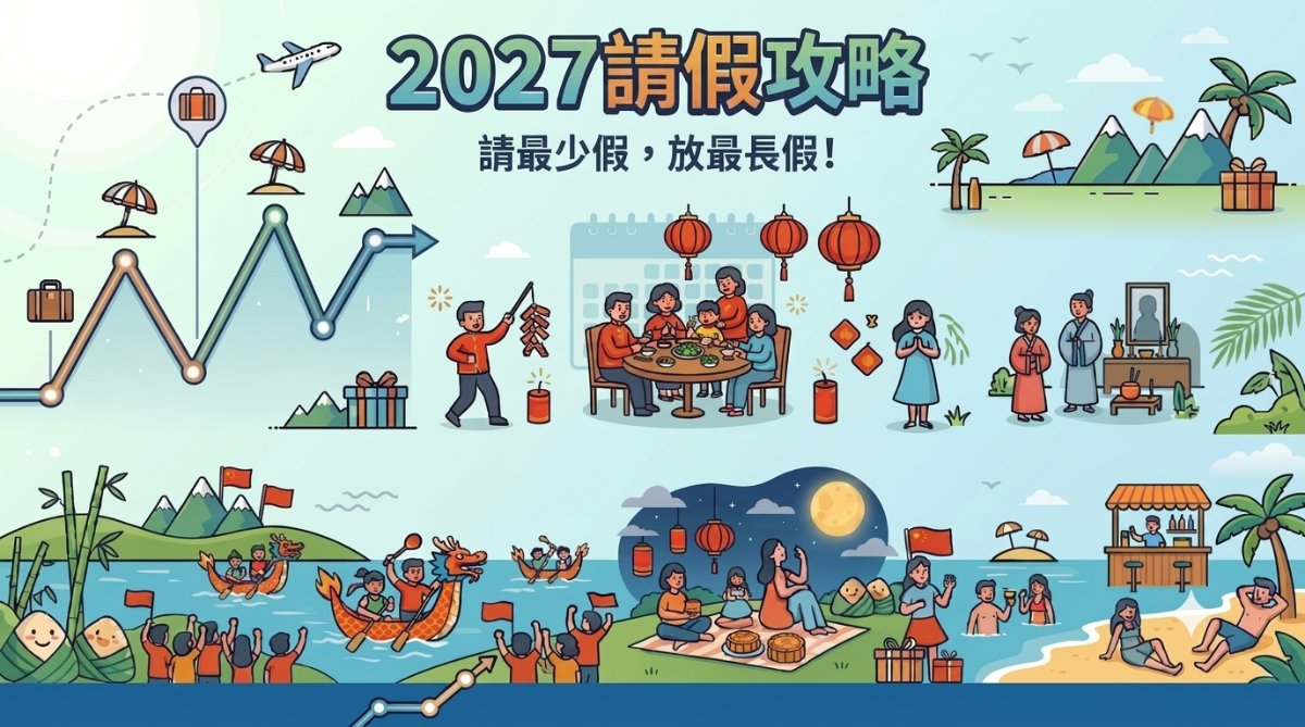 【2027請假攻略】打工仔必看！請4放11、請3放9自製年度超級長假（附詳細旅行行程建議）