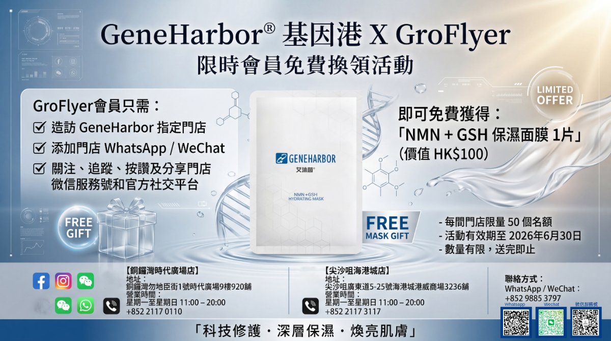 GroFlyer 聯名免費送 NMN+GSH 面膜換領步驟