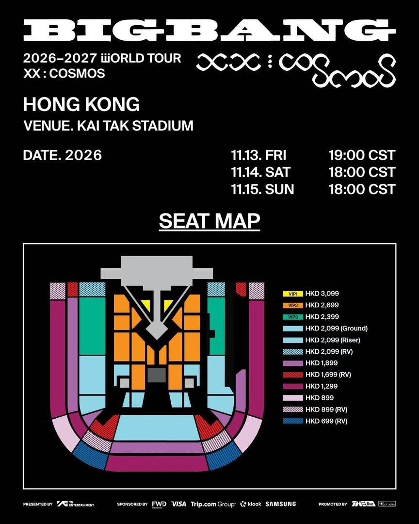 【BIGBANG香港演唱會2026】11月登陸啟德！20周年世界巡迴演唱會優先購票/公售攻略、座位表、官方購票連結