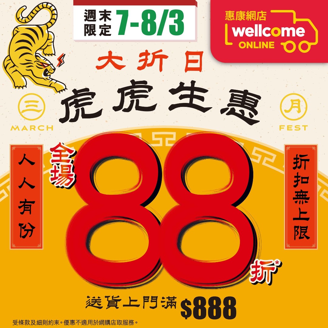 【惠康】三月大節慶！精選品牌滿額88折＋超過400款「係堅價」產品
