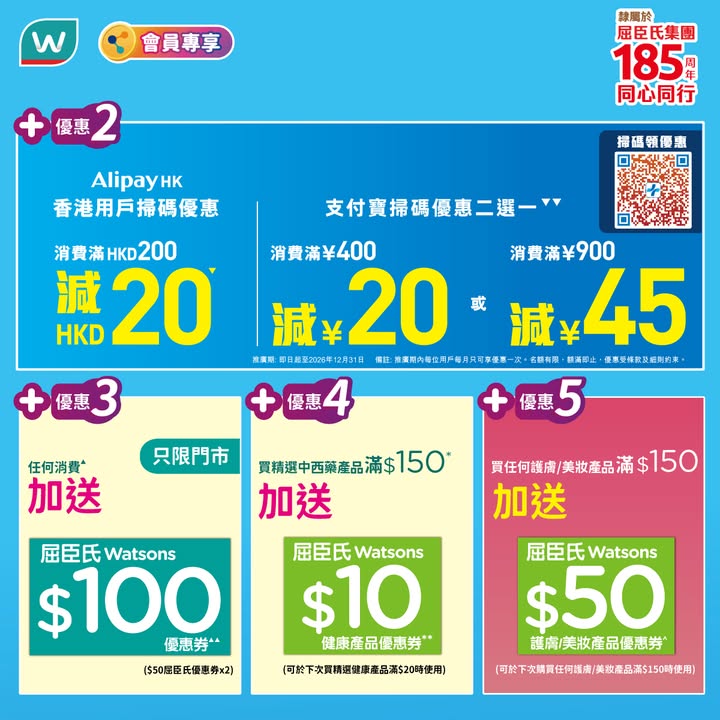$50屈臣氏優惠券可於下次購買任何產品滿$388時使用，優惠券有效期不少於7日，無論係護膚保濕、個人護理，定係保健產品，宜家入手最著數 今日 10月10日 屈臣氏全場無門檻8⃣8⃣折。