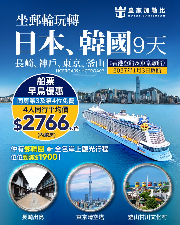 $1900，全包岸上觀光行程，唔想煩交通，平好多架。