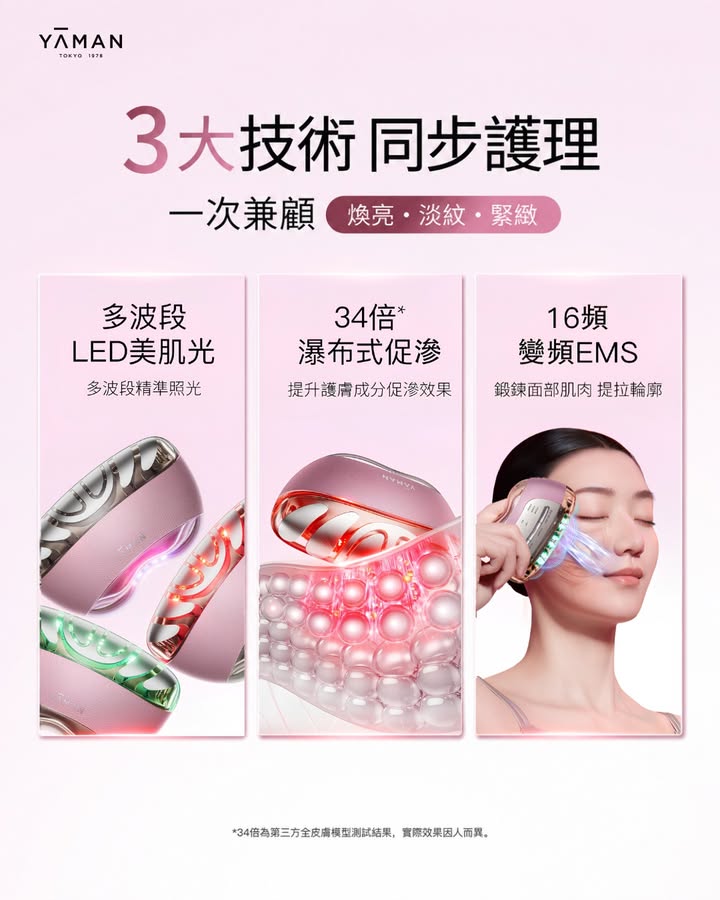 000｜額外享 HK$100現金回贈 ​ 全新YA-MAN閃修儀Pro現已登陸百老滙，想日常護膚再進階。